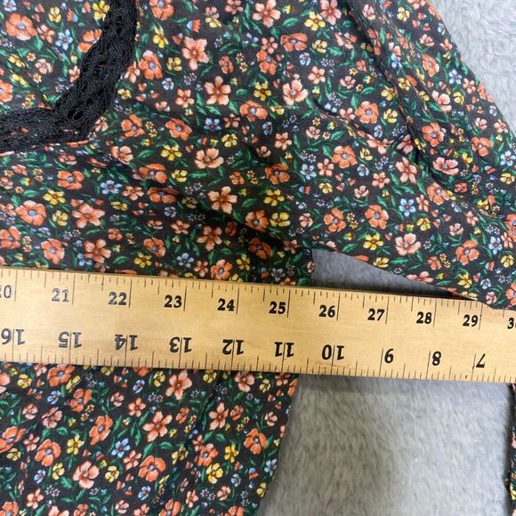 Old Navy womens long sleeve top floral crotchet cottage prarie button up plus 3X - Picture 7 of 11